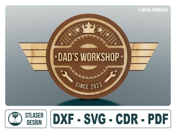 Download Dad’s Workshop Sign Laser Cut Svg Files - Workshop Collection