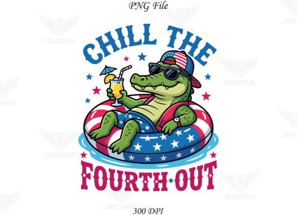 Download 4th of July Patriotic Aligator Chill PNG - Chill Collection