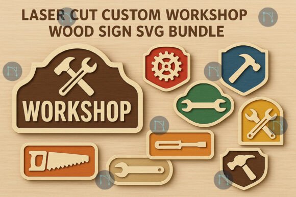 Download Laser Cut Custom Workshop Wood Sign SVG - Workshop Collection