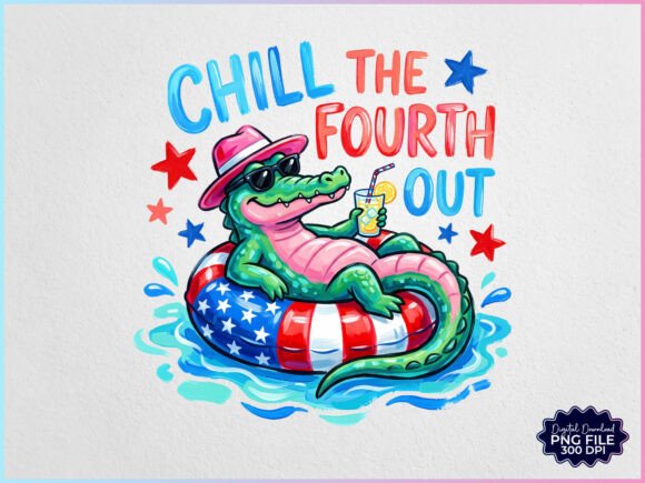 Download Chill the Fourth out Patriotic Gator PNG - Chill Collection