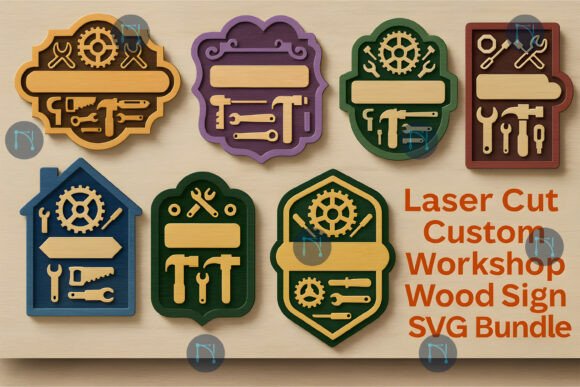 Download Laser Cut Workshop Wood Sign SVG Bundle - Workshop Collection